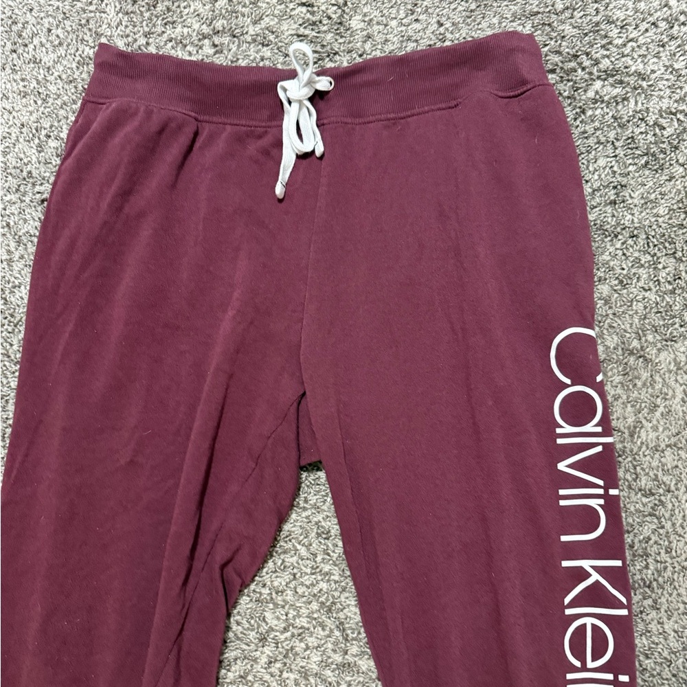 Calvin Klein Burgundy Womens Joggers - Picture 2 of 4